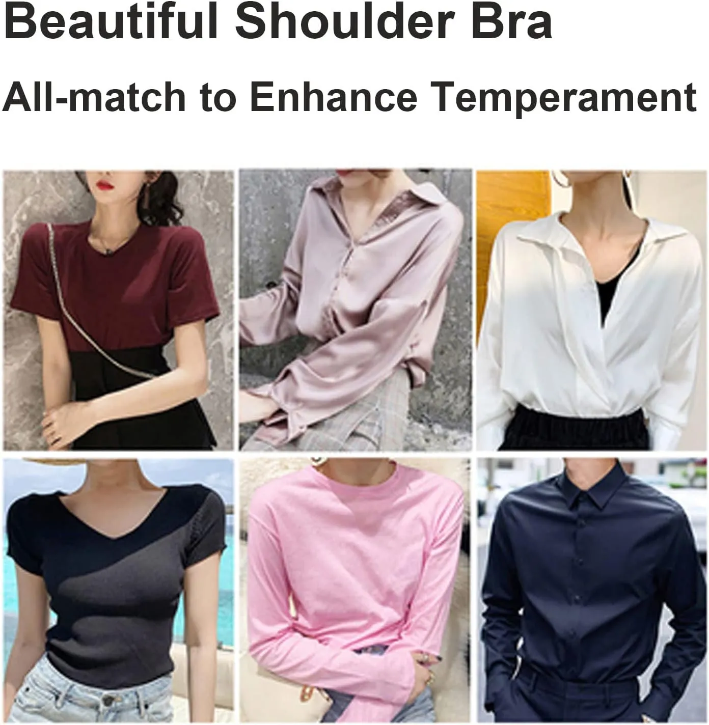 2 in 1 Built-in Hide Shoulder Pad Shirts for Women Undershirts Body Shaper Tank Top Vest Short Sleeves (M,Beige)