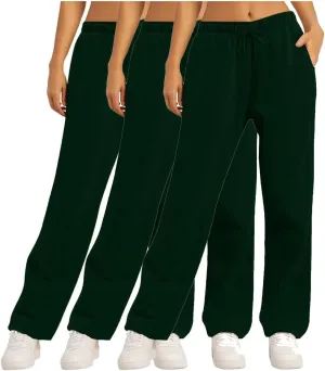3 Pcs Womens Sweatpants High Waisted Workout Jogger Pants Cinch Bottom Baggy Sweatpant Trendy Y2k Solid Lounge Pants