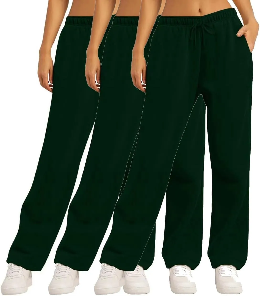 3 Pcs Womens Sweatpants High Waisted Workout Jogger Pants Cinch Bottom Baggy Sweatpant Trendy Y2k Solid Lounge Pants