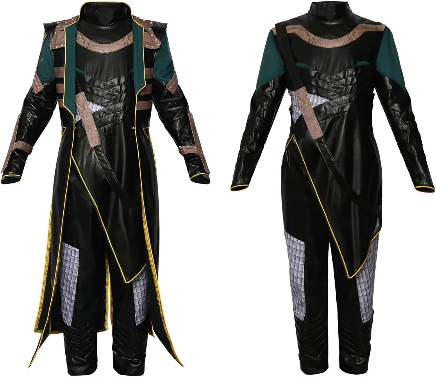 Adult Loki Cosplay Deluxe Battle Uniform Full Set Loki Green Cloak Coat Pants Halloween Outfits