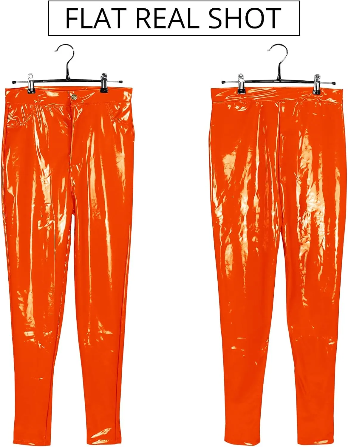 Baonmy Leather Pants for Women Faux Leather Leggings Winter Fleece Lining High Waist Leather Pant