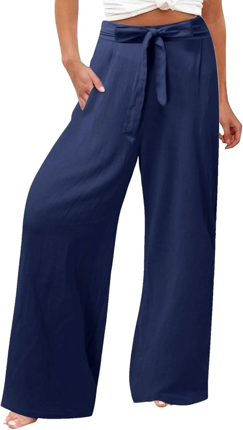 Barrel Pants for Women Winter Linen Beach Jeans with Pockets High Waisted High Waisted