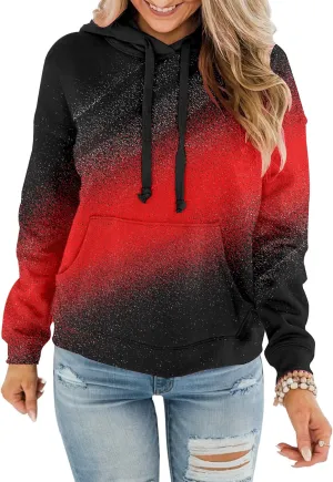 BeadChica Womens Casual Hoodies Crew Neck Long Sleeve Sweatshirts With Pocket Lightweight Pullover Tops