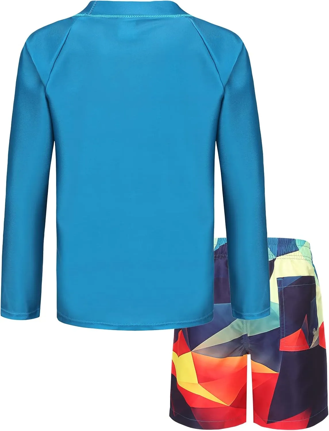 Boys Rash Guard Swimsuits Set for Boys 2 Piece Long Sleeve Swim Shirts Quick Dry Bathing Suits with Trunks