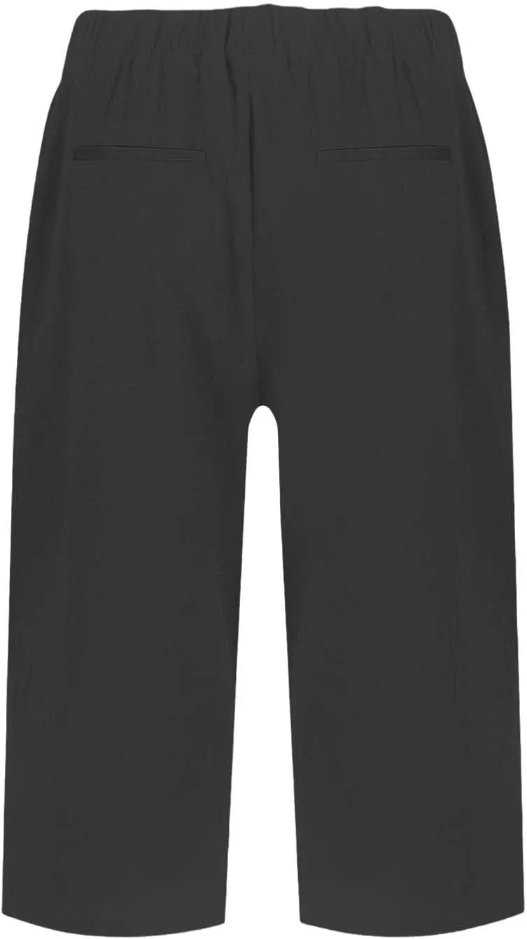 Capri Pants for Women Bermuda Shorts High Waisted Wide Leg Cropped Linen Pants Casual Palazzo Pant with Pockets