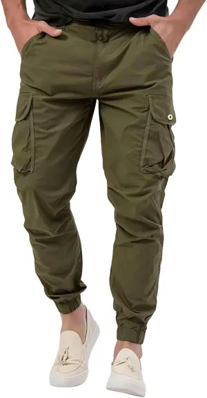 Cargo Pants for Men High Street Leisure Loose Sports Running Solid Color Lace Up Cargo Pants Sweater Men's Jogger