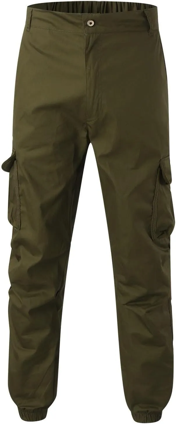 Cargo Pants for Men High Street Leisure Loose Sports Running Solid Color Lace Up Cargo Pants Sweater Men's Jogger