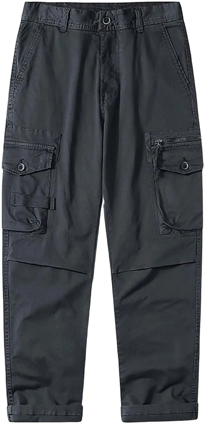 Cargo Pants Work Men's Drawstring Workwear Solid Colour Trousers Men's Casual Sports Slim Fit Pantalones De Hombre
