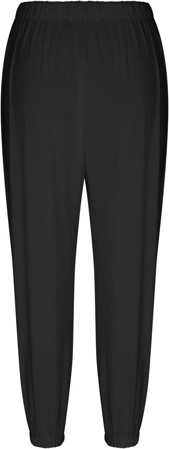 Cinch Bottom Cotton Linen Pants Women Summer Casual Beach Vacation Trousers Solid High Waist Drawstring Lounge Pant