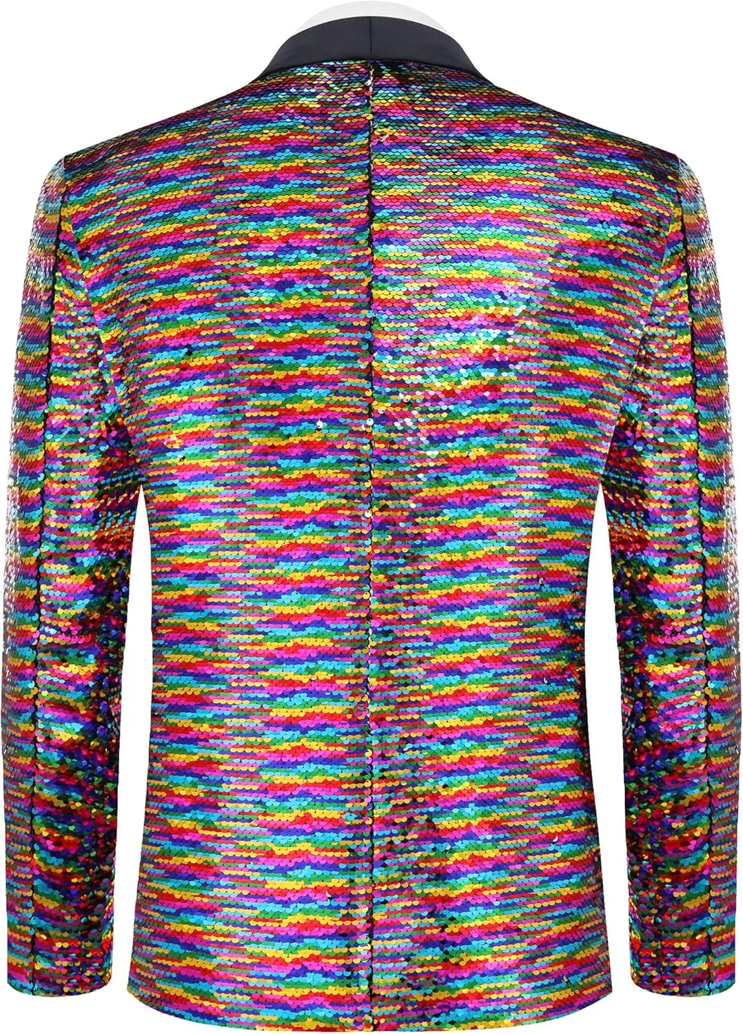 COOFANDY Men Shiny Sequin Blazer Tuxedo Party Dinner Prom One Button Suit Jacket