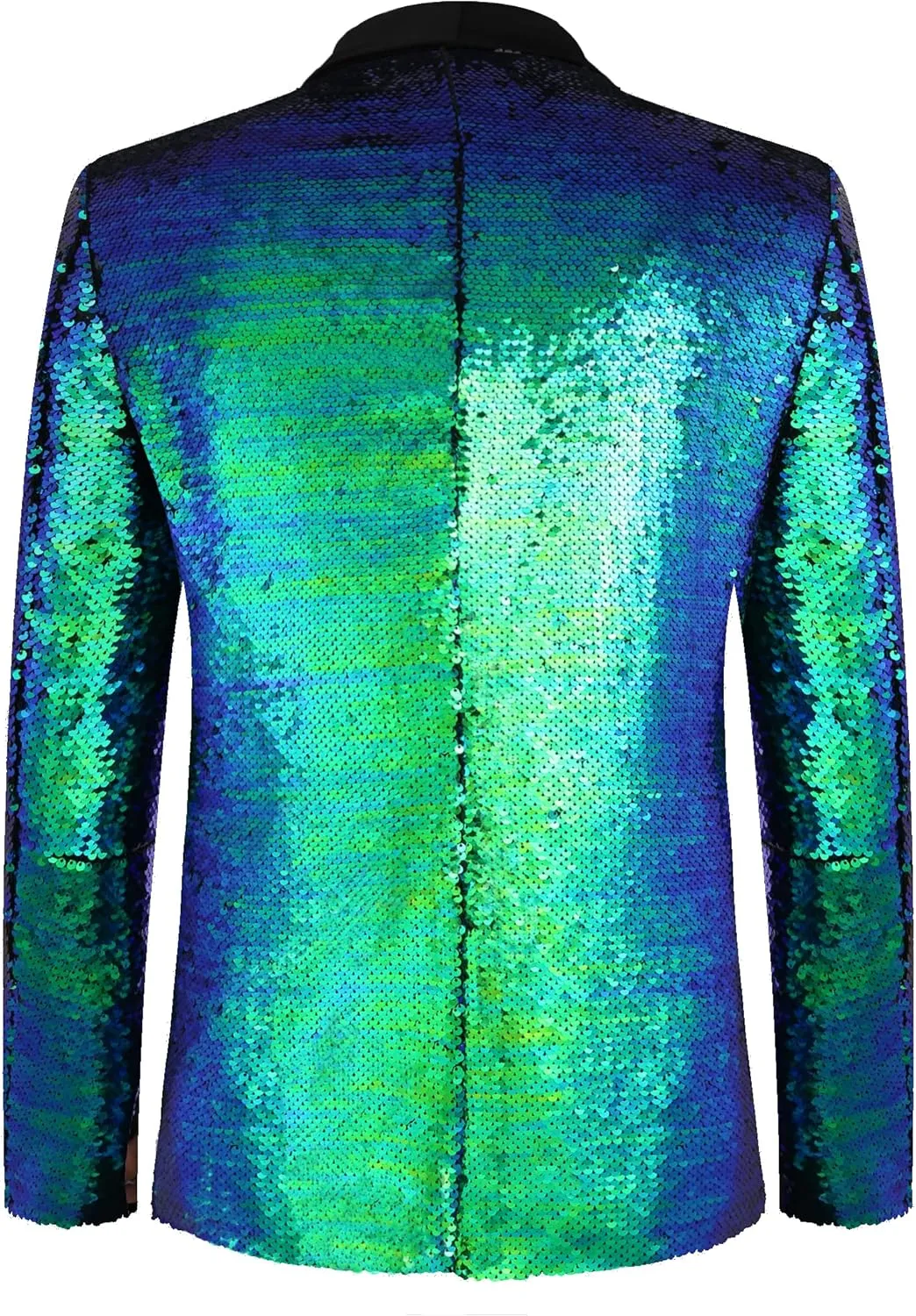 COOFANDY Men Shiny Sequin Blazer Tuxedo Party Dinner Prom One Button Suit Jacket