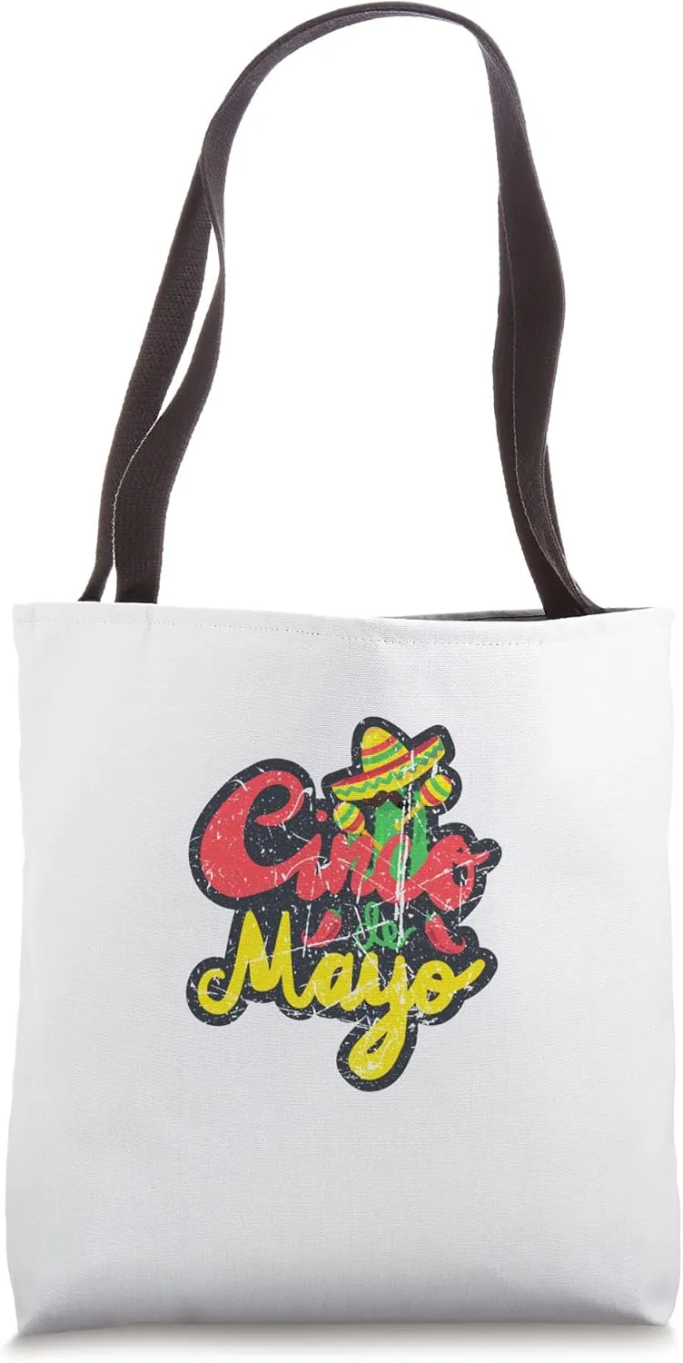 Cool Mexican Funny Fiesta Celebration Cinco de Mayo Grunge Tote Bag