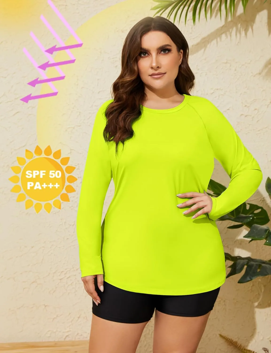 COOTRY Women's Plus Size Sun Shirts UPF 50  UV Protection Long Sleeve Rash Guard Quick Dry Workout Hiking Fishing Swim Shirt