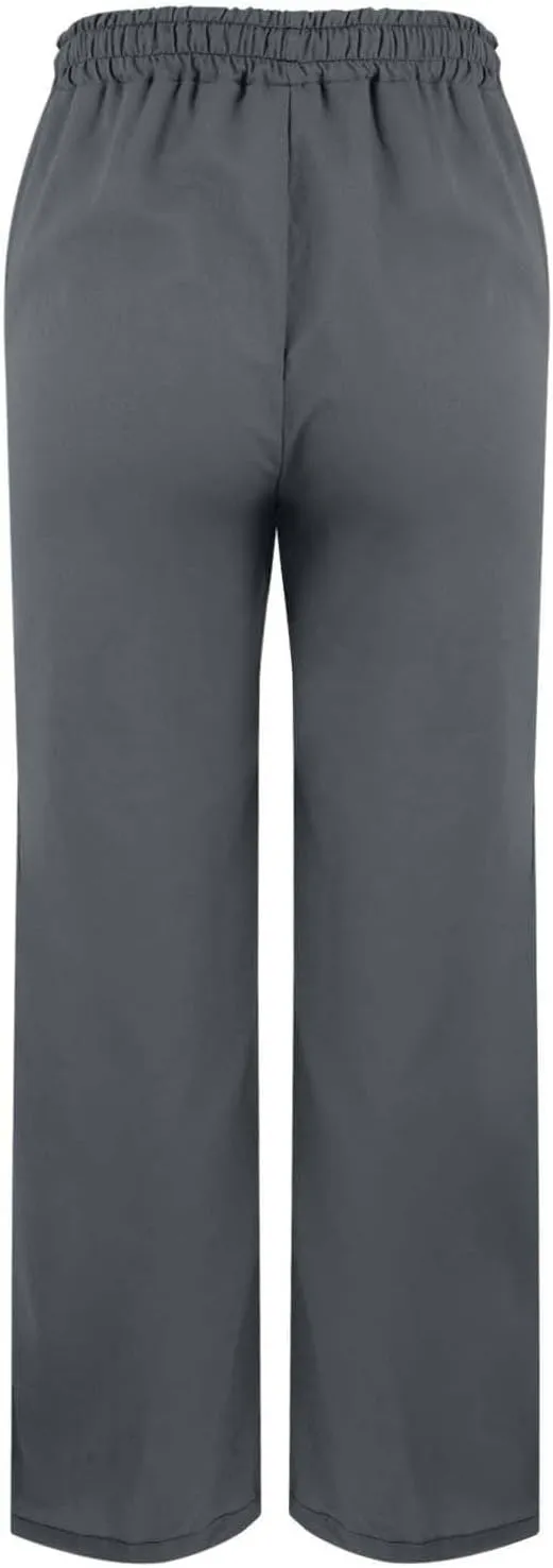 Cotton Linen Pants Women Elastic Drawstring High Waisted Pants Baggy Wide Leg Side Slit Boho Beach Pants with Pockets
