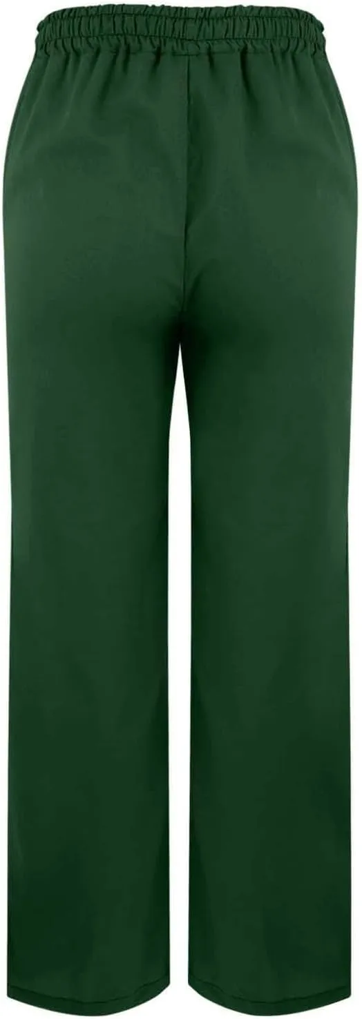 Cotton Linen Pants Women Elastic Drawstring High Waisted Pants Baggy Wide Leg Side Slit Boho Beach Pants with Pockets