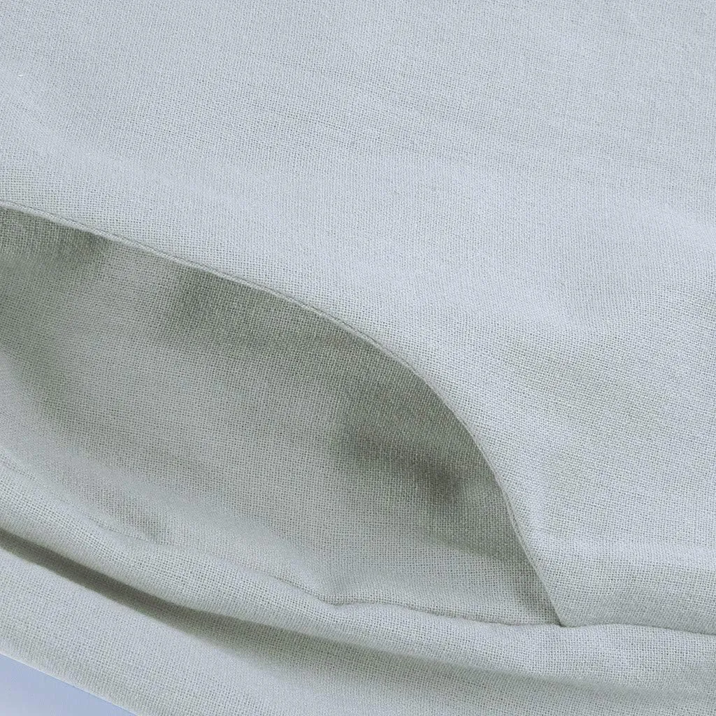 Cotton Linen Pants Women Straight Leg Casual Elastic High Waist Drawstring Work Trousers Loose Summer Palazzo Pants