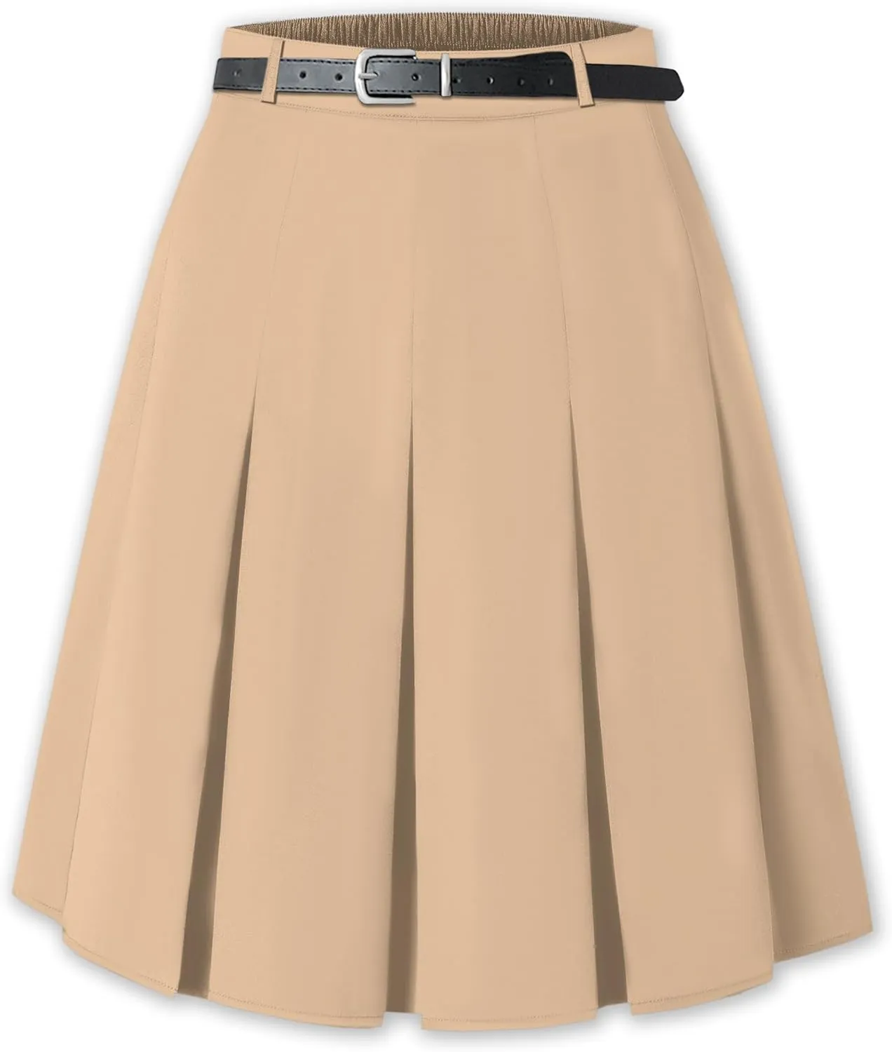 Cromoncent Girls Women's High Waist A-Line Long Pleated Skirts, 6 Years - US 4XL