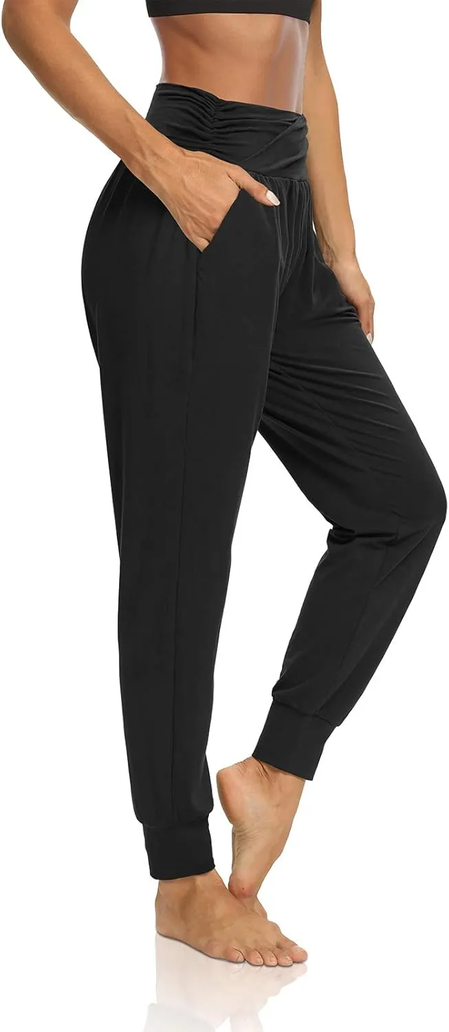 DIBAOLONG Womens Yoga Sweatpants Loose Workout Harem Joggers Casual Comfy Lounge Pajama Pants with Pockets