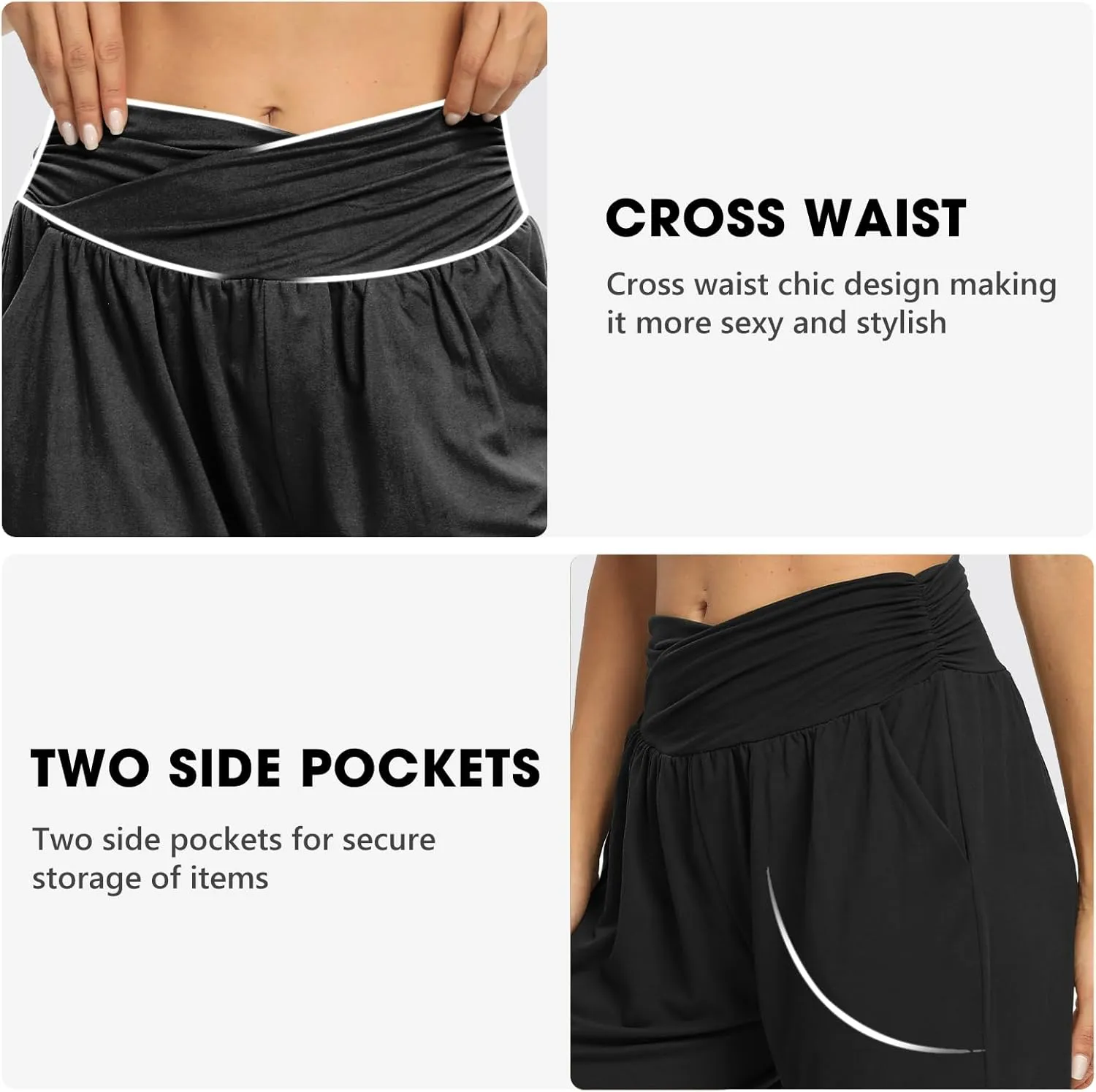 DIBAOLONG Womens Yoga Sweatpants Loose Workout Harem Joggers Casual Comfy Lounge Pajama Pants with Pockets