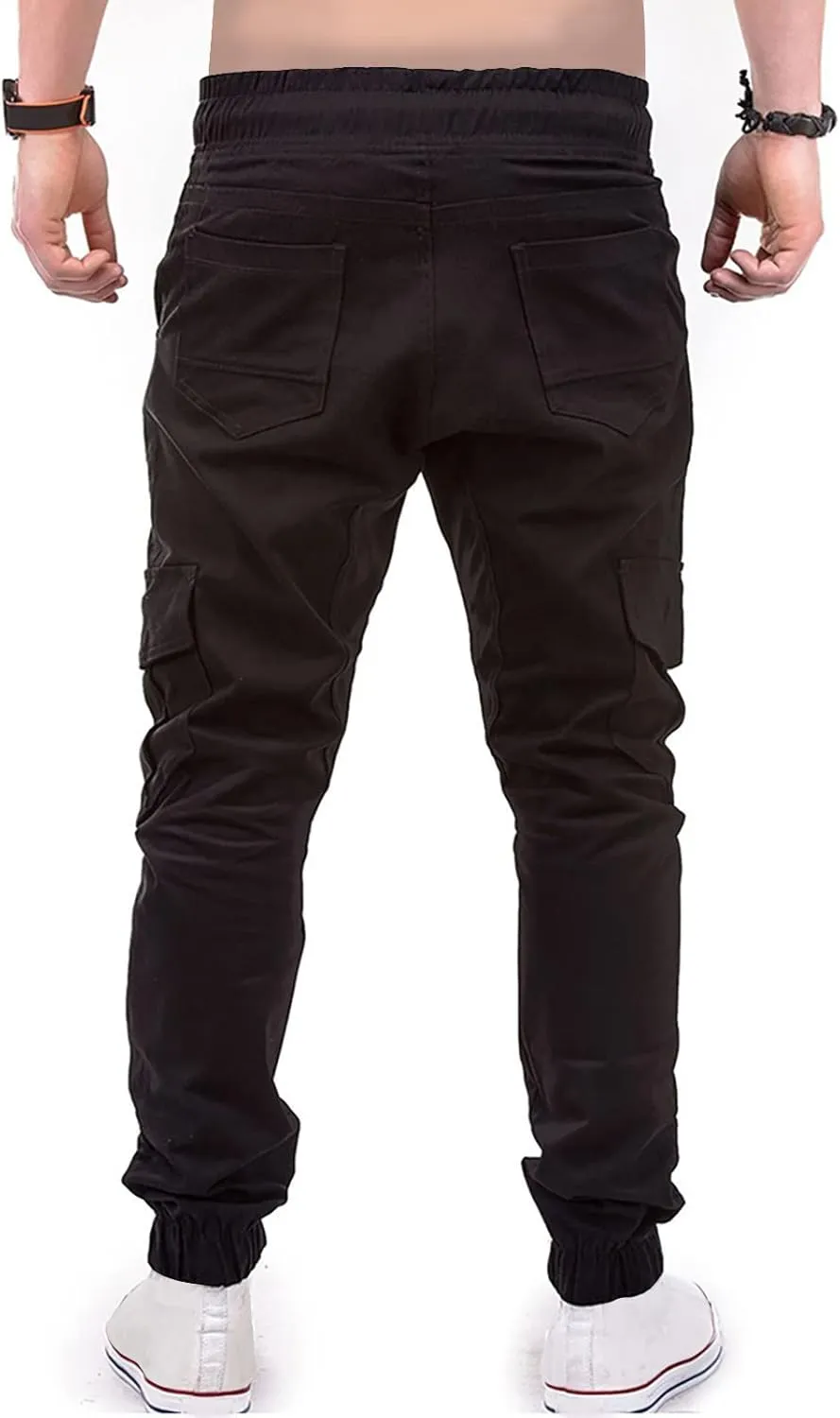 DuDubaby Mens Lounge Pants Mens Stretch Pants Overalls Drawstring Multi Pocket Casual Pants Hiking Pants Cotton Twill Pants