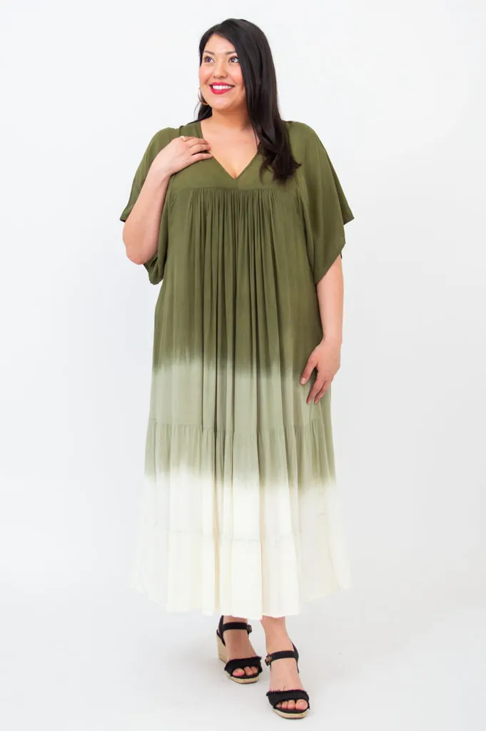 Empress Dress, Green Dip-Dye