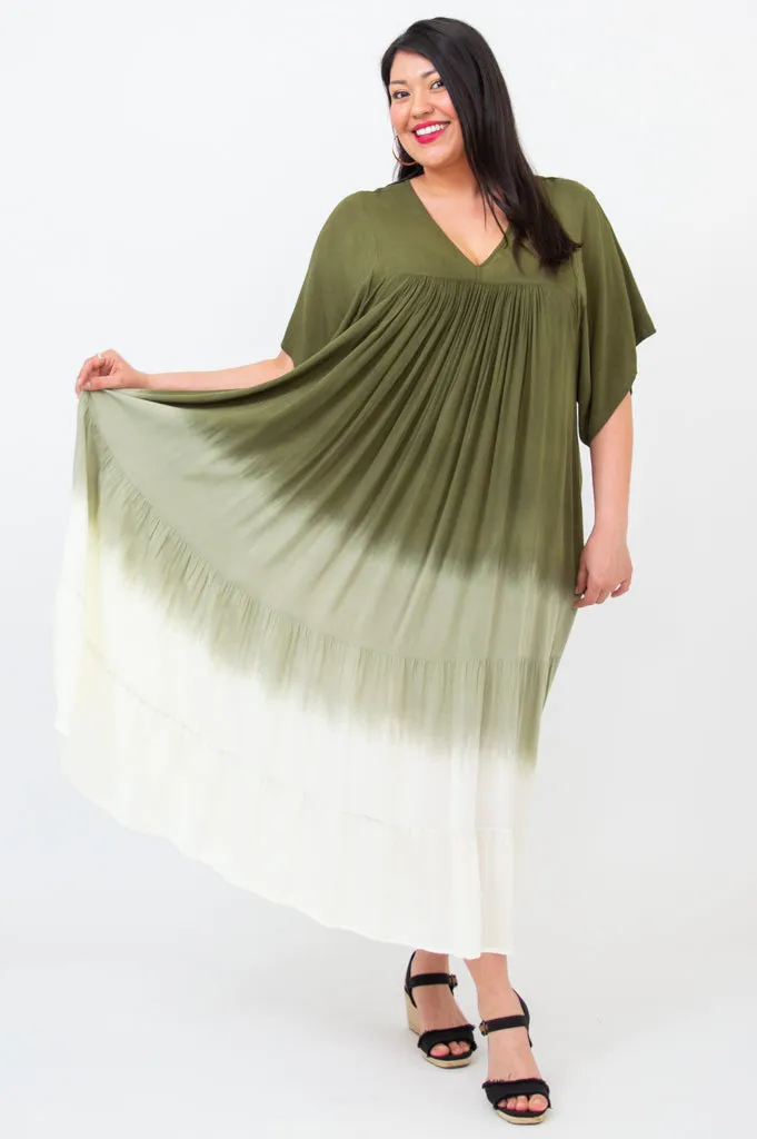 Empress Dress, Green Dip-Dye