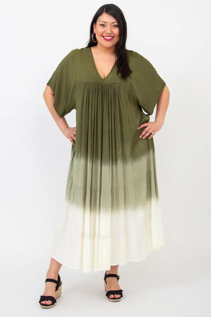 Empress Dress, Green Dip-Dye