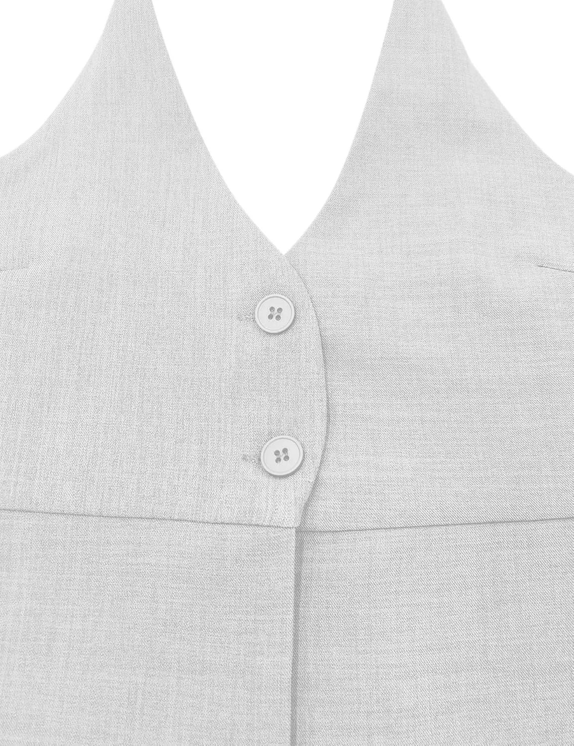 Fanway&EC Women's Casual V Neck Button Front Crop Vest Sleeveless Sexy Halter Backless Waistcoat Jacket