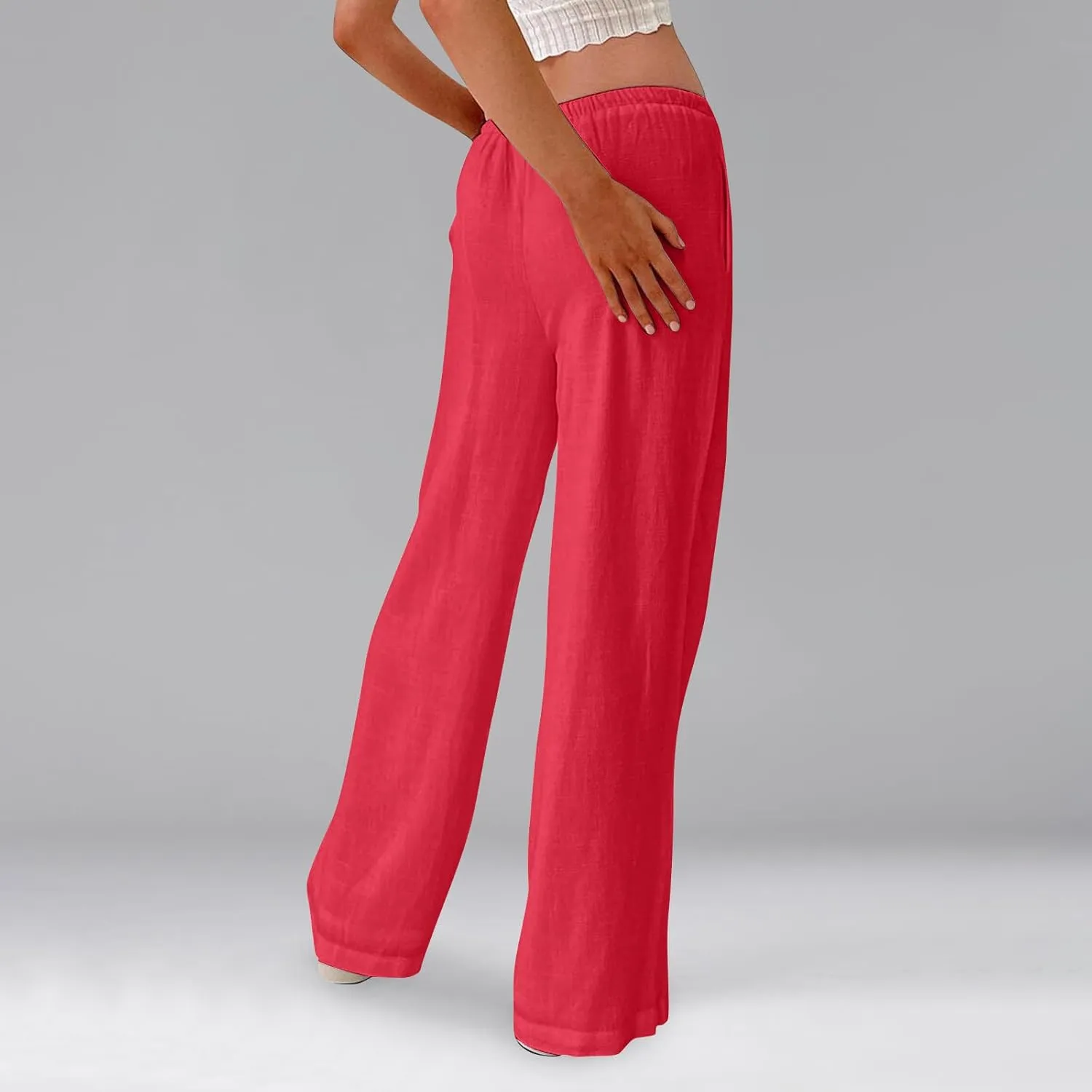 Flowy Wide Leg Pants Woman Baggy Drawstring Elastic Waist Gaucho Pants Lightweight Summer Boho Gauze Cover Up Pants