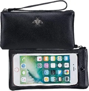 Genuine Leather Touch Screen Phone Clutch Bag Wristlet Handbag Wallet for Women Girls