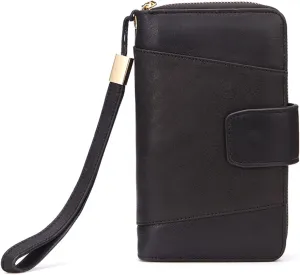 Genuine Leather Wallet Wristlet Handbag hand strap clutch