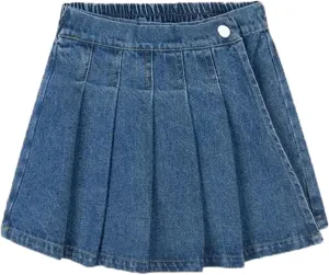 Girls Denim Skirt Summer Vintage Pleated Kids Skirt Shorts Children Uniform Skirt Jeans Skorts