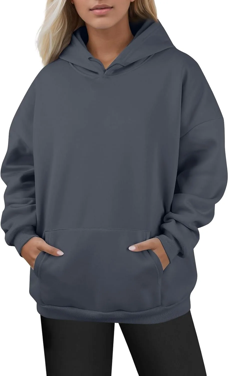 Gumipy Hoodies for Women Drawstring Long Sleeve Oversized Sweatshirt Hoodie Casual Fleece Pullover Y2K Sweater with Pockets