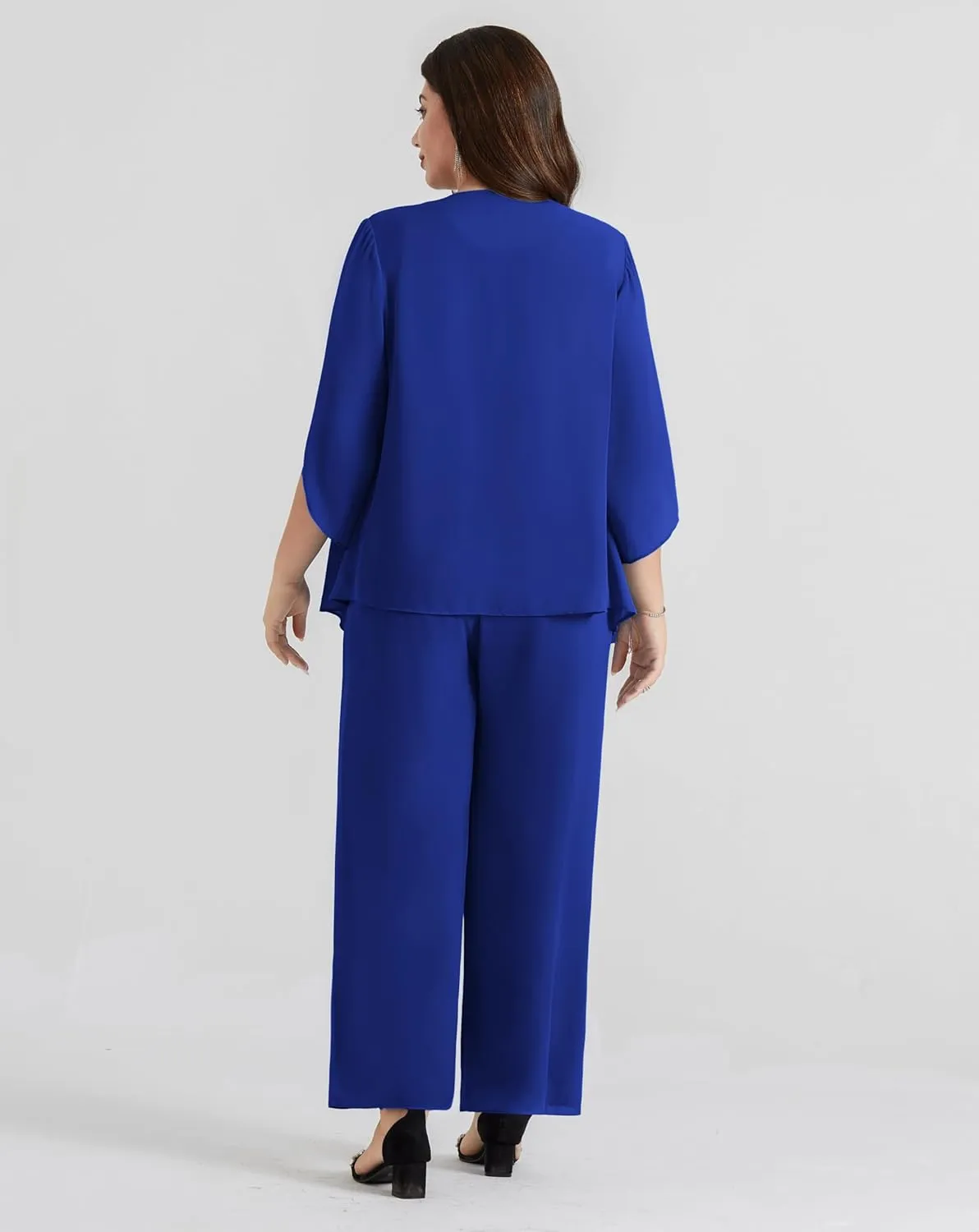 Hanna Nikole Plus Size Pants Suits 3pcs Mother of The Bride Suits for Wedding Guest
