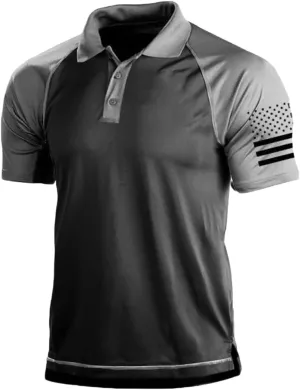 HARGLESMAN Men's 1776 Independence Day American Flag Short Sleeve Polo Golft Shirt(S-3XL)