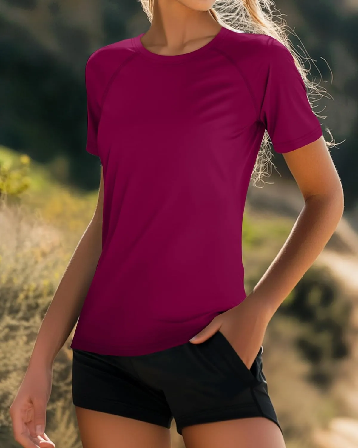 Huukeay 3 Pack Women's Swim Shirt Short Sleeve Rash Guard Quick Dry Crewneck Swimsuit Summer UV Sun Protection Tops UPF 50 