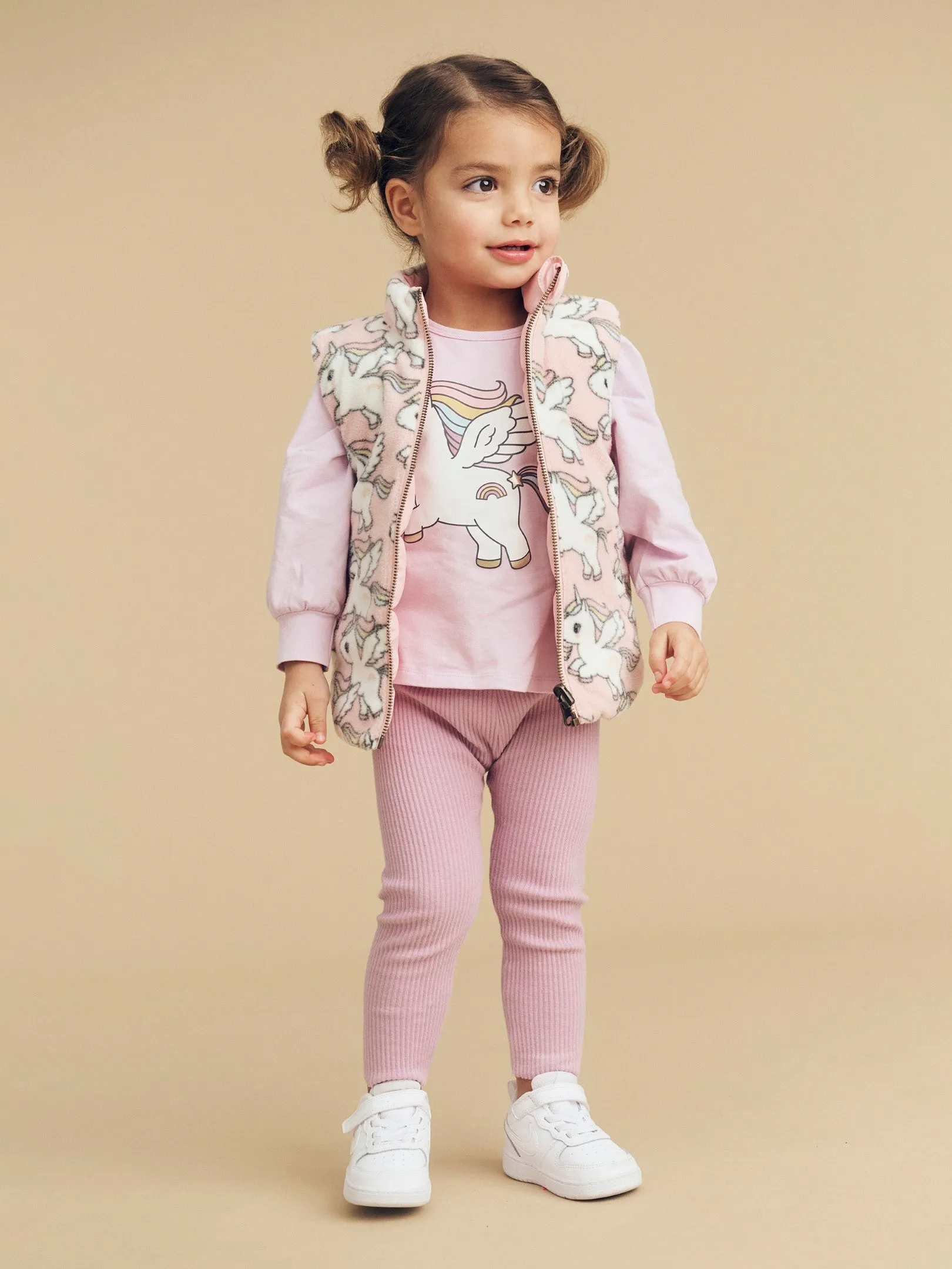 Huxbaby Magical Unicorn Reversible Fleece Vest - Rosebud
