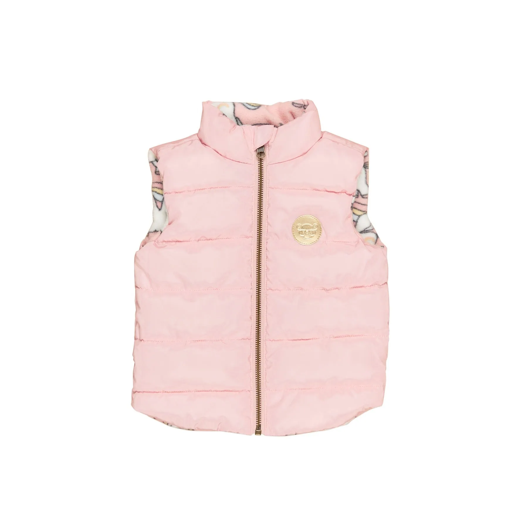 Huxbaby Magical Unicorn Reversible Fleece Vest - Rosebud