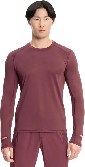 Infinity Cherokee Men's Long Sleeve Underscrub Round Neck Top with Long Sleeves, Contrast Stitching On Side Seams IN608