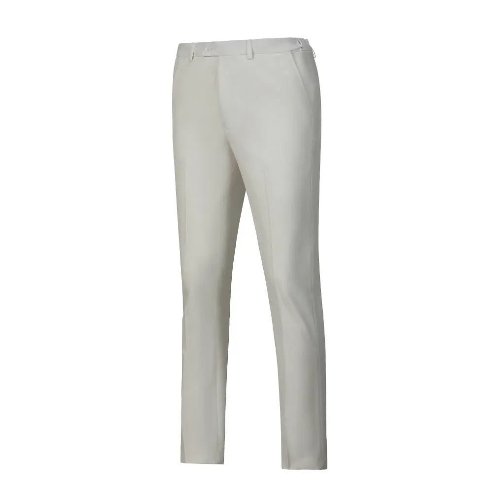 Ivory Men's Suits 2 Pieces Vest Pants Set V-Neck Slim Fit Casual Waistcoat Suit