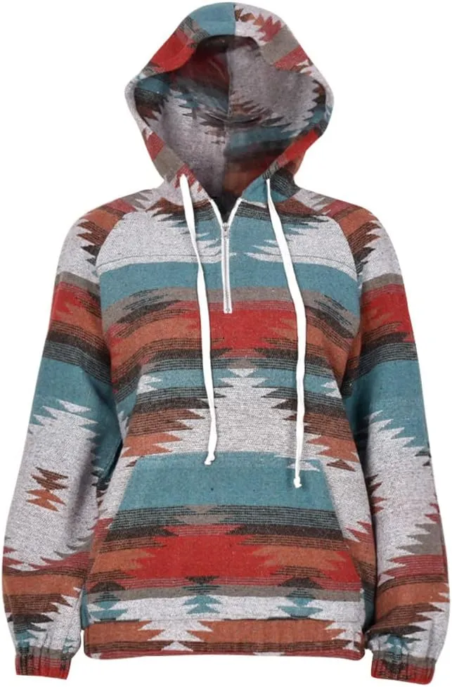Kedera Aztec Jacket Women Ethnic Half Zip Pullover Hoodies Sweatshirt Fall Fashion Ethnic Clothing