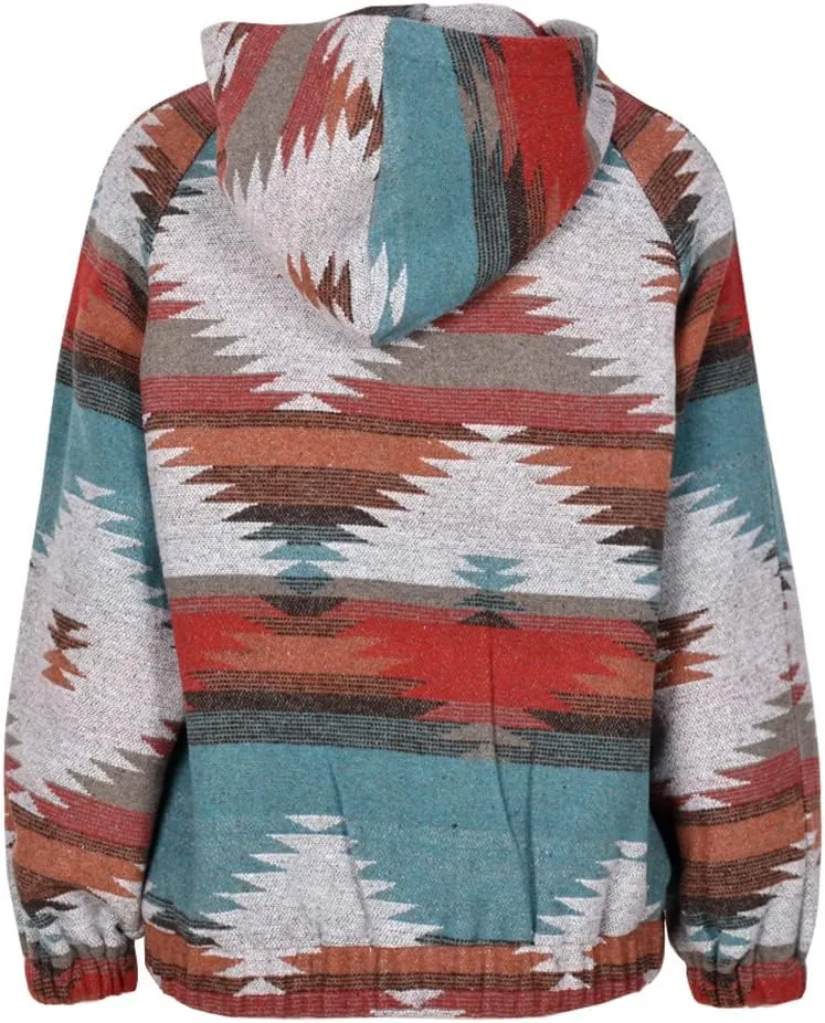 Kedera Aztec Jacket Women Ethnic Half Zip Pullover Hoodies Sweatshirt Fall Fashion Ethnic Clothing