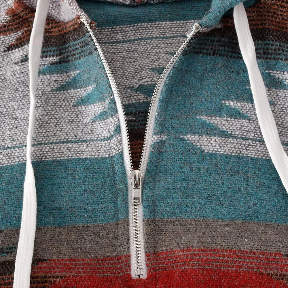 Kedera Aztec Jacket Women Ethnic Half Zip Pullover Hoodies Sweatshirt Fall Fashion Ethnic Clothing