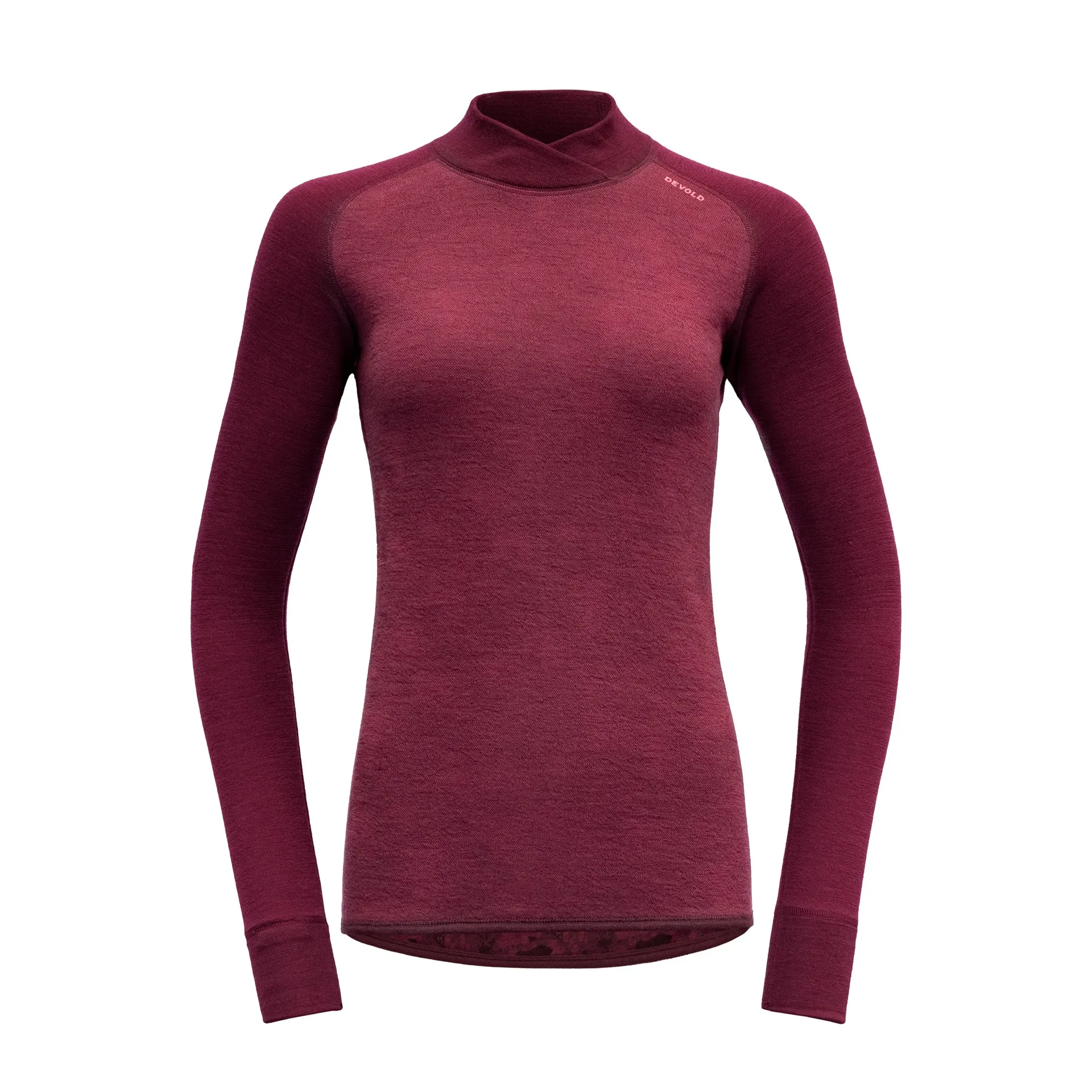 KVITEGGA MERINO 230 CROSS NECK WMN BEETROOT