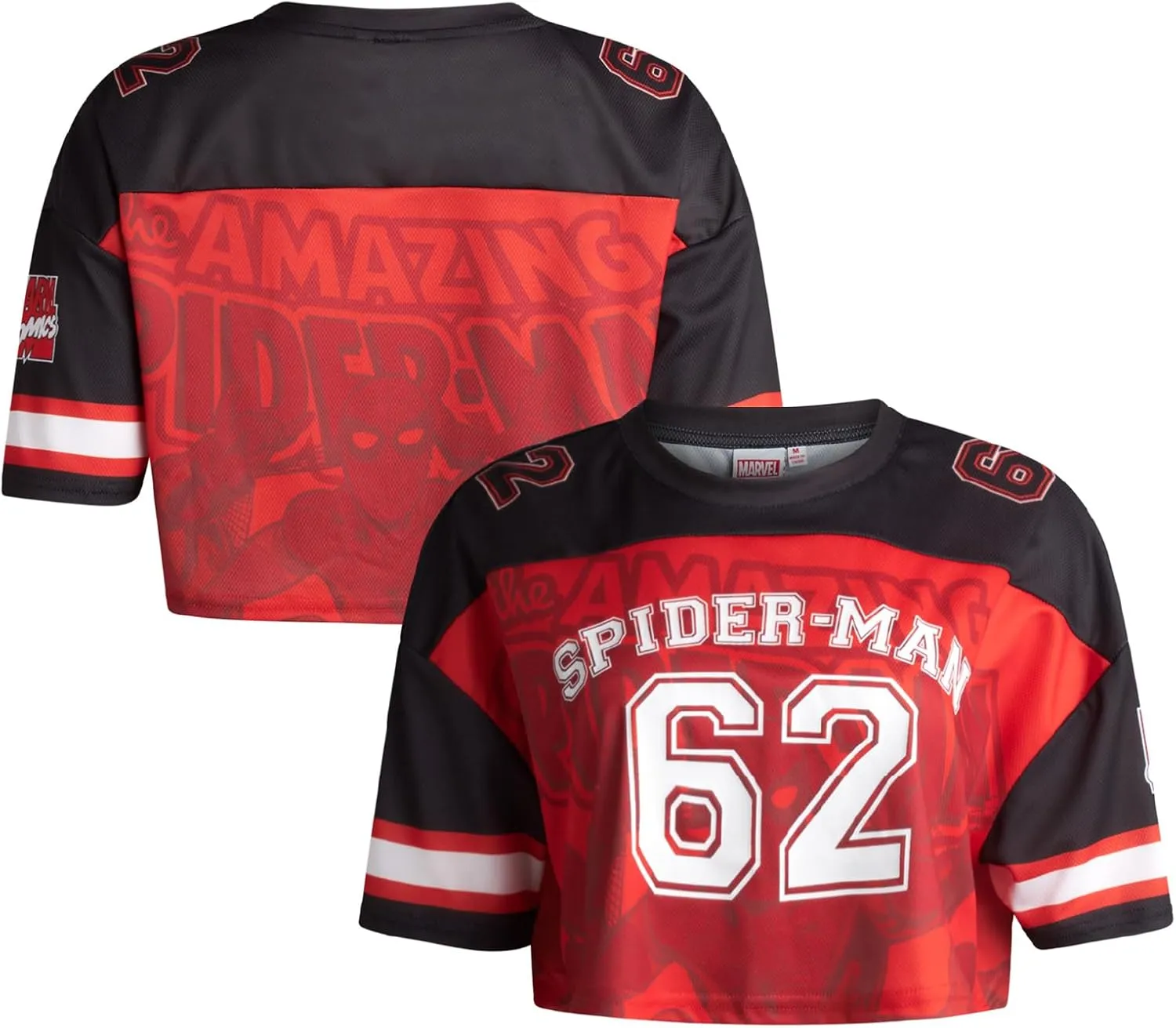 Marvel Womens Baseball Jersey - Spiderman Novelty Fashion Baseball Shirt - Spidey Jersey for Women (Sizes: S-XL)