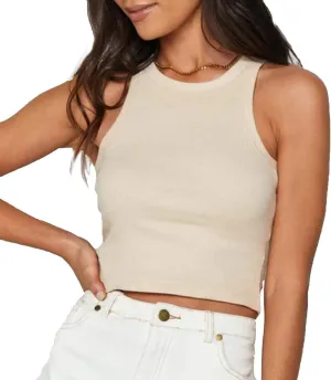 Meladyan Women's Round Neck Basic Racerback Camisole Rib-Knit Solid Sleeveless Crop Tank Tops