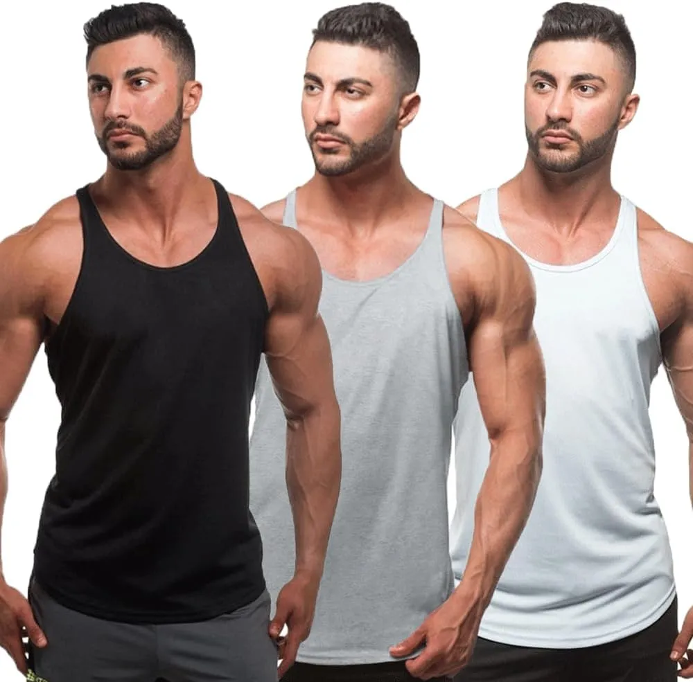 Men Stringer Tank Tops Y-Back Cotton Gym Athletic Workout Muscle Leeveless T-Shirt