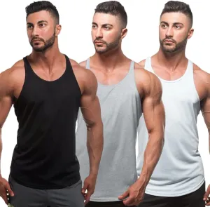 Men Stringer Tank Tops Y-Back Cotton Gym Athletic Workout Muscle Leeveless T-Shirt