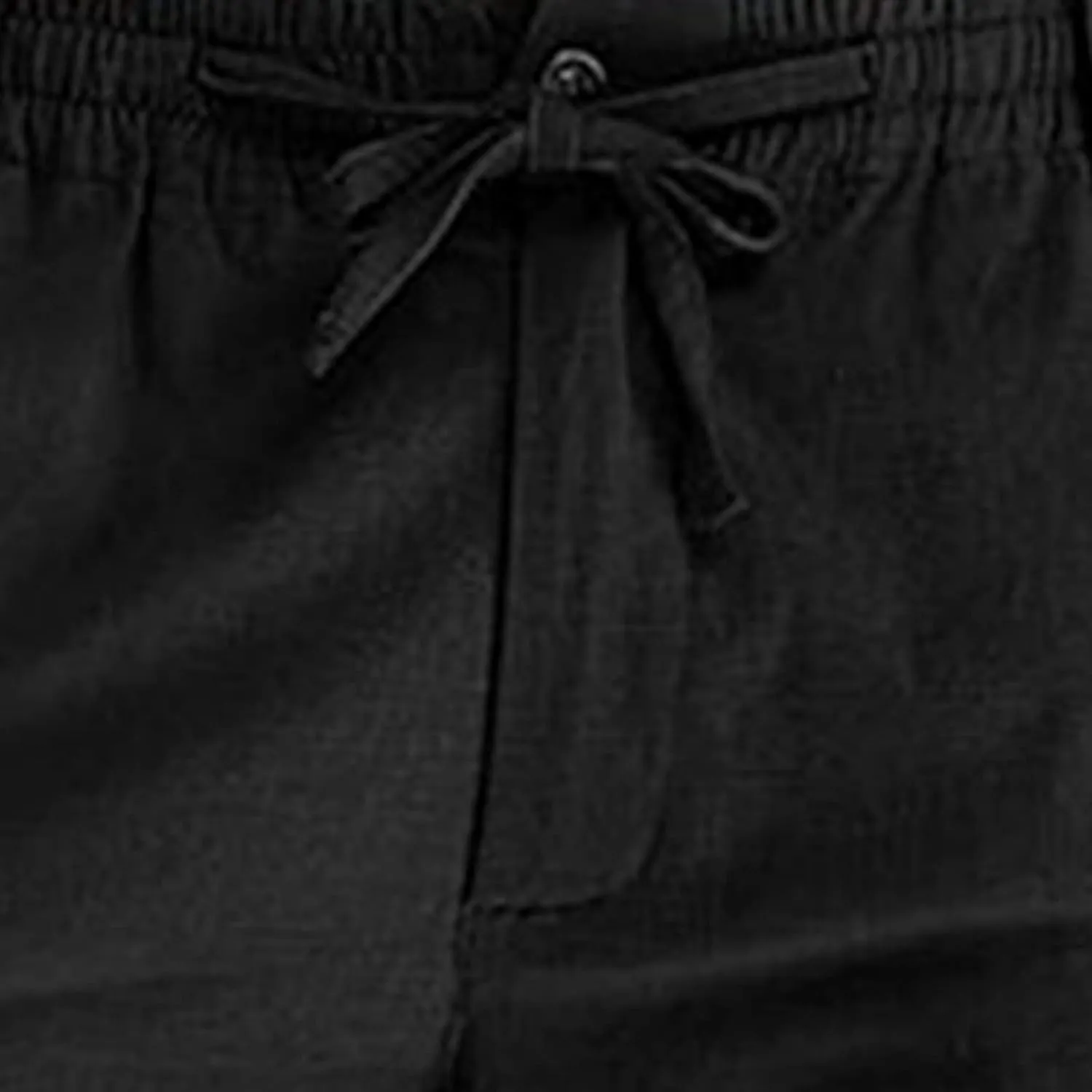 Men's Drawstring Linen Pants Casual Summer Loose Beach Trousers Classic Solid Color Straight-Legs Slim Fit Yoga Pants