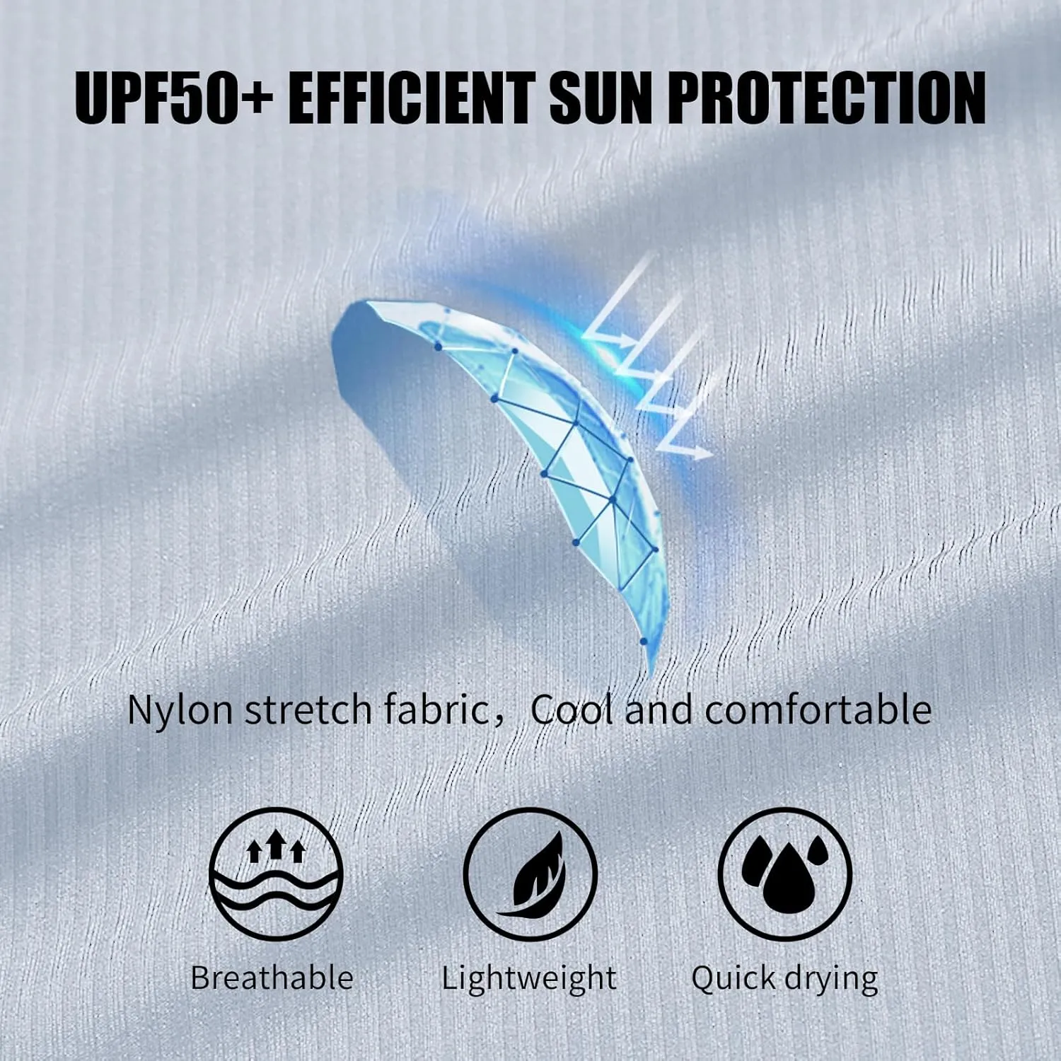Men's Ice Silk UPF 50  Sun Protection Hoodie Lightweight Long sleeve Shirt Quick-dry Cooling Zipper Shirts Fishing Golf